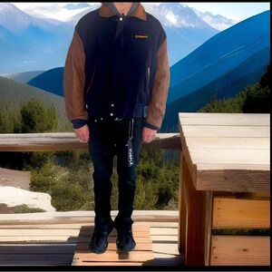 Reed Sportswear Vintage Leather/Wool Letterman Varsity Jacket Made In USA XL